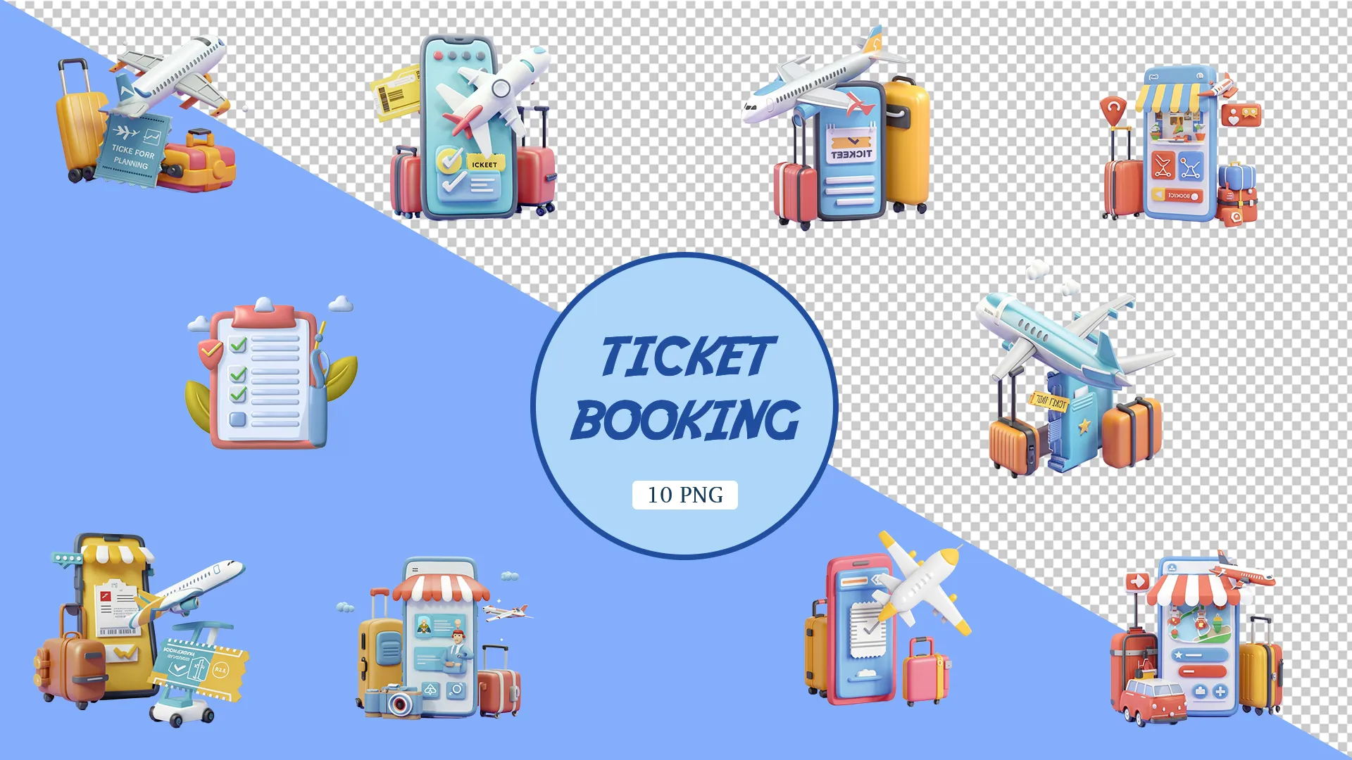 Travel Ticket Booking 3D Pack